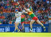 27 May 2023; Jack Clancy of Offaly in action against Jack Kavanagh of Carlow during the Joe McDonagh Cup Final match between Carlow and Offaly at Croke Park in Dublin. Photo by Tyler Miller/Sportsfile