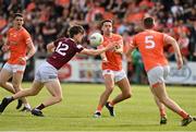 27 May 2023; Stefan Campbell of Armagh in action against Senan Baker of Westmeath during the GAA Football All-Ireland Senior Championship Round 1 match between Armagh and Westmeath at the BOX-IT Athletic Grounds in Armagh. Photo by Oliver McVeigh/Sportsfile