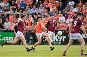 27 May 2023; Aidan Nugent of Armagh in action against Sam Duncan of Westmeath during the GAA Football All-Ireland Senior Championship Round 1 match between Armagh and Westmeath at the BOX-IT Athletic Grounds in Armagh. Photo by Oliver McVeigh/Sportsfile