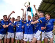 27 May 2023; Tipperary captain Bobby Power lifts the trophy during the GAA Celtic Challenge Cup Finals match between Galway and Tipperary at St Brendan’s Park in Birr, Offaly. Photo by Michael P Ryan/Sportsfile