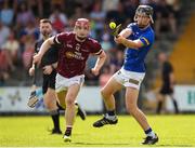 27 May 2023; Billy Collins of Tipperary in action against Darragh Kearney of Galway during the GAA Celtic Challenge Cup Finals match between Galway and Tipperary at St Brendan’s Park in Birr, Offaly. Photo by Michael P Ryan/Sportsfile *** NO REPRODUCTION FEE***