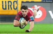 27 May 2023; Calvin Nash of Munster scores his side's scond try during the United Rugby Championship Final match between DHL Stormers and Munster at DHL Stadium in Cape Town, South Africa. Photo by Nic Bothma/Sportsfile