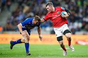 27 May 2023; Peter O'Mahony of Munster is tackled by Deon Fourie of DHL Stormers during the United Rugby Championship Final match between DHL Stormers and Munster at DHL Stadium in Cape Town, South Africa. Photo by Nic Bothma/Sportsfile