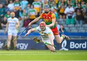 27 May 2023; Charlie Mitchell of Offaly is tackled by Diarmuid Byrne of Carlow during the Joe McDonagh Cup Final match between Carlow and Offaly at Croke Park in Dublin. Photo by Tyler Miller/Sportsfile