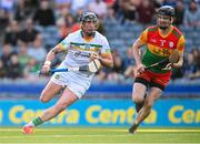 27 May 2023; Shane Dooley of Offaly in action against Conor Lawlor of Carlow during the Joe McDonagh Cup Final match between Carlow and Offaly at Croke Park in Dublin. Photo by Tyler Miller/Sportsfile