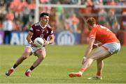 27 May 2023; David Lynch of Westmeath in action against Ciaran Mackin of Armagh during the GAA Football All-Ireland Senior Championship Round 1 match between Armagh and Westmeath at the BOX-IT Athletic Grounds in Armagh. Photo by Oliver McVeigh/Sportsfile