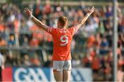 27 May 2023; Ciaran Mackin of Armagh celebrates after the final whistle in the GAA Football All-Ireland Senior Championship Round 1 match between Armagh and Westmeath at the BOX-IT Athletic Grounds in Armagh. Photo by Oliver McVeigh/Sportsfile