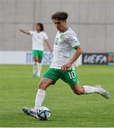 27 May 2023; Najemedine Razi of Republic of Ireland during the UEFA European U17 Championship Quarter-Final match between Spain and Republic of Ireland at Hidegkuti Hándor Stadium in Budapest, Hungary. Photo by Laszlo Szirtesi/Sportsfile