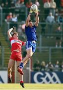 27 May 2023; Gary Mohan of Monaghan in action against Eoghan McEvoy of Derry during the GAA Football All-Ireland Senior Championship Round 1 match between Derry and Monaghan at Celtic Park in Derry. Photo by Harry Murphy/Sportsfile