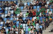 27 May 2023; Republic of Ireland supporters during the UEFA European U17 Championship Quarter-Final match between Spain and Republic of Ireland at Hidegkuti Hándor Stadium in Budapest, Hungary. Photo by Laszlo Szirtesi/Sportsfile