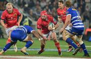 27 May 2023; John Hodnett of Munster is tackled by Joseph Dweba of DHL Stormers during the United Rugby Championship Final match between DHL Stormers and Munster at DHL Stadium in Cape Town, South Africa. Photo by Grant Pitcher/Sportsfile