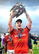 27 May 2023; Alex Kendellen of Munster celebrates with the trophy after the United Rugby Championship Final match between DHL Stormers and Munster at DHL Stadium in Cape Town, South Africa. Photo by Ashley Vlotman/Sportsfile