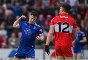 27 May 2023; Karl O'Connell of Monaghan celebrates kicking the equalising point during the GAA Football All-Ireland Senior Championship Round 1 match between Derry and Monaghan at Celtic Park in Derry. Photo by Harry Murphy/Sportsfile