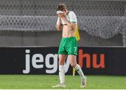 27 May 2023; Luke Kehir of Republic of Ireland after during the UEFA European U17 Championship Quarter-Final match between Spain and Republic of Ireland at Hidegkuti Hándor Stadium in Budapest, Hungary. Photo by Laszlo Szirtesi/Sportsfile