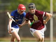 27 May 2023; Ben O’Dwyer of Galway in action against Bobby Power of Tipperary during the GAA Celtic Challenge Cup Finals match between Galway and Tipperary at St Brendan’s Park in Birr, Offaly. Photo by Michael P Ryan/Sportsfile