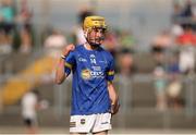 27 May 2023; Cormac Fitzpatrick of Tipperary celebrates at the final whistle during the GAA Celtic Challenge Cup Finals match between Galway and Tipperary at St Brendan’s Park in Birr, Offaly. Photo by Michael P Ryan/Sportsfile