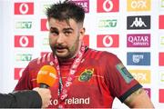 27 May 2023; Man of the match John Hodnett of Munster is interviewed after the United Rugby Championship Final match between DHL Stormers and Munster at DHL Stadium in Cape Town, South Africa. Photo by Nic Bothma/Sportsfile