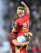 27 May 2023; Craig Casey of Munster celebrates after the United Rugby Championship Final match between DHL Stormers and Munster at DHL Stadium in Cape Town, South Africa. Photo by Ashley Vlotman/Sportsfile