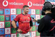 27 May 2023; Munster captain Peter O'Mahony is interviewed after the United Rugby Championship Final match between DHL Stormers and Munster at DHL Stadium in Cape Town, South Africa. Photo by Nic Bothma/Sportsfile