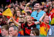 27 May 2023; Young Carlow supporters during the Joe McDonagh Cup Final match between Carlow and Offaly at Croke Park in Dublin. Photo by Tyler Miller/Sportsfile
