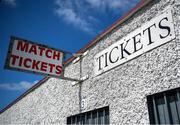 28 May 2023; A general view of signage for a ticket booth before the Leinster GAA Hurling Senior Championship Round 5 match between Westmeath and Antrim at TEG Cusack Park in Mullingar, Westmeath. Photo by Tyler Miller/Sportsfile