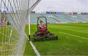 28 May 2023; James Flannery mowing the grass in advance of the Munster GAA Hurling Senior Championship Round 5 match between Limerick and Cork at TUS Gaelic Grounds in Limerick. Photo by Ray McManus/Sportsfile