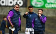 28 May 2023; Lee Chin of Wexford, centre, with Wexford manager Darragh Egan, left, and selector Willie Cleary before the Leinster GAA Hurling Senior Championship Round 5 match between Wexford and Kilkenny at Chadwicks Wexford Park in Wexford. Photo by Eóin Noonan/Sportsfile