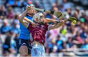 28 May 2023; Declan McLoughlin of Galway in action against John Bellew of Dublin during the Leinster GAA Hurling Senior Championship Round 5 match between Dublin and Galway at Croke Park in Dublin. Photo by Ramsey Cardy/Sportsfile