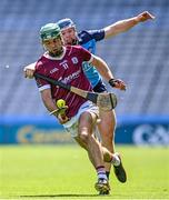 28 May 2023; Evan Niland of Galway in action against Conor Burke of Dublin during the Leinster GAA Hurling Senior Championship Round 5 match between Dublin and Galway at Croke Park in Dublin. Photo by Ramsey Cardy/Sportsfile