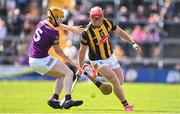 28 May 2023; Adrian Mullen of Kilkenny is tackled by Simon Donohoe of Wexford during the Leinster GAA Hurling Senior Championship Round 5 match between Wexford and Kilkenny at Chadwicks Wexford Park in Wexford. Photo by Eóin Noonan/Sportsfile