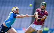 28 May 2023; Evan Niland of Galway in action against Mark Grogan of Dublin during the Leinster GAA Hurling Senior Championship Round 5 match between Dublin and Galway at Croke Park in Dublin. Photo by Ramsey Cardy/Sportsfile