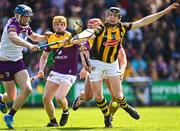28 May 2023; Walter Walsh of Kilkenny is tackled by Wexford goalkeeper James Lawlor during the Leinster GAA Hurling Senior Championship Round 5 match between Wexford and Kilkenny at Chadwicks Wexford Park in Wexford. Photo by Eóin Noonan/Sportsfile