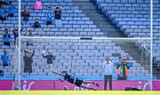 28 May 2023; Dublin goalkeeper Seán Brennan saves a penalty from Conor Cooney of Galway during the Leinster GAA Hurling Senior Championship Round 5 match between Dublin and Galway at Croke Park in Dublin. Photo by Ramsey Cardy/Sportsfile