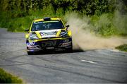 28 May 2023; Josh Moffett and Keith Moriarty in their Hyundai i20 R5 during the Kilmore Hotel Stages Rally Round 3 of the Triton Showers National Rally Championship in Cootehill, Co Cavan. Photo by Philip Fitzpatrick/Sportsfile