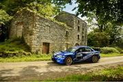 28 May 2023; Niall Maguire and Conor Foley in their Subaru Impreza WRC S12 during the Kilmore Hotel Stages Rally Round 3 of the Triton Showers National Rally Championship in Cootehill, Co Cavan. Photo by Philip Fitzpatrick/Sportsfile