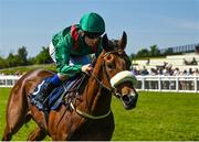 28 May 2023; Tahiyra, with Chris Hayes up, cross the line to win the Tattersalls Irish 1,000 Guineas during the Tattersalls Irish Guineas Festival at The Curragh Racecourse in Kildare. Photo by David Fitzgerald/Sportsfile