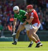 28 May 2023; Aaron Gillane of Limerick in action against Ciaran Joyce of Cork during the Munster GAA Hurling Senior Championship Round 5 match between Limerick and Cork at TUS Gaelic Grounds in Limerick. Photo by Daire Brennan/Sportsfile