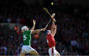 28 May 2023; Aaron Gillane of Limerick in action against Sean O'Donoghue of Cork during the Munster GAA Hurling Senior Championship Round 5 match between Limerick and Cork at TUS Gaelic Grounds in Limerick. Photo by Daire Brennan/Sportsfile