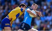 28 May 2023; Cormac Costello of Dublin in action against Ciarán Lennon of Roscommon during the GAA Football All-Ireland Senior Championship Round 1 match between Dublin and Roscommon at Croke Park in Dublin. Photo by Ramsey Cardy/Sportsfile