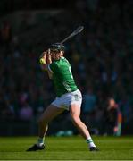 28 May 2023; Diarmaid Byrnes of Limerick scores a 44th minute penalty during the Munster GAA Hurling Senior Championship Round 5 match between Limerick and Cork at TUS Gaelic Grounds in Limerick. Photo by Ray McManus/Sportsfile