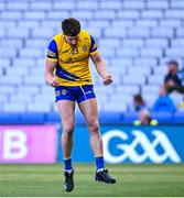 28 May 2023; Conor Cox of Roscommon celebrates kicking a late point during the GAA Football All-Ireland Senior Championship Round 1 match between Dublin and Roscommon at Croke Park in Dublin. Photo by Ramsey Cardy/Sportsfile