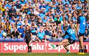 28 May 2023; Dean Rock of Dublin kicks a late free during the GAA Football All-Ireland Senior Championship Round 1 match between Dublin and Roscommon at Croke Park in Dublin. Photo by Ramsey Cardy/Sportsfile