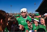 28 May 2023; Aaron Gillane of Limerick celebrates with supporters after the Munster GAA Hurling Senior Championship Round 5 match between Limerick and Cork at TUS Gaelic Grounds in Limerick. Photo by Daire Brennan/Sportsfile