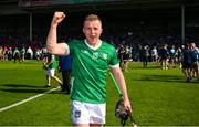 28 May 2023; Peter Casey of Limerick celebrates after the Munster GAA Hurling Senior Championship Round 5 match between Limerick and Cork at TUS Gaelic Grounds in Limerick. Photo by Ray McManus/Sportsfile