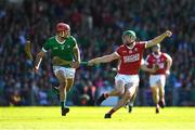 28 May 2023; Seamus Harnedy of Cork in action against Barry Nash of Limerick during the Munster GAA Hurling Senior Championship Round 5 match between Limerick and Cork at TUS Gaelic Grounds in Limerick. Photo by Daire Brennan/Sportsfile
