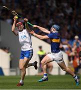28 May 2023; Jack Fagan of Waterford in action against Alan Tynan of Tipperary during the Munster GAA Hurling Senior Championship Round 5 match between Tipperary and Waterford at FBD Semple Stadium in Thurles, Tipperary. Photo by Michael P Ryan/Sportsfile