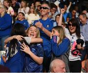 28 May 2023; Monaghan supporters react to a late equalising score during the Electric Ireland Ulster Minor GAA Football Championship Final match between Derry and Monaghan at Box-It Athletic Grounds in Armagh. Photo by Stephen Marken/Sportsfile