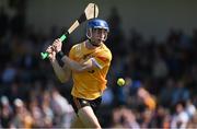 28 May 2023; James McNaughton of Antrim shoots to score his side's fourth goal during the Leinster GAA Hurling Senior Championship Round 5 match between Westmeath and Antrim at TEG Cusack Park in Mullingar, Westmeath. Photo by Tyler Miller/Sportsfile