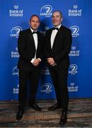 28 May 2023; Glen Bailey, left, and Ross O'Mullane of Energia at the Leinster Rugby Awards Ball, which took place at the Clayton Hotel Burlington Road in Dublin, was a celebration of the 2022/23 Leinster Rugby season. Photo by Ramsey Cardy/Sportsfile