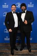 28 May 2023; Paul Donegan, left, and Luis Cunha of Fortinet at the Leinster Rugby Awards Ball, which took place at the Clayton Hotel Burlington Road in Dublin, was a celebration of the 2022/23 Leinster Rugby season. Photo by Ramsey Cardy/Sportsfile